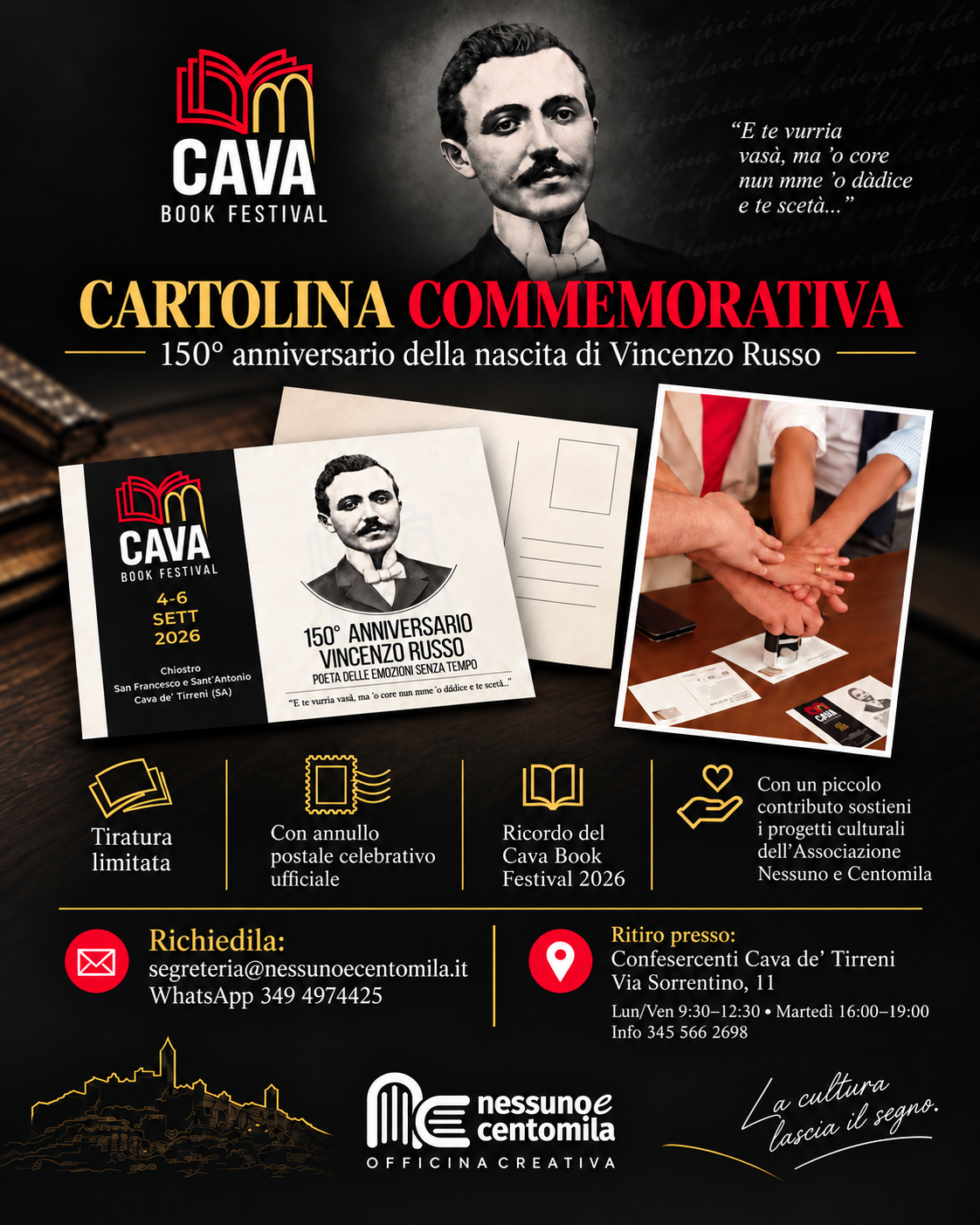 La cartolina commemorativa per il 150° anniversario della nascita di Vincenzo Russo