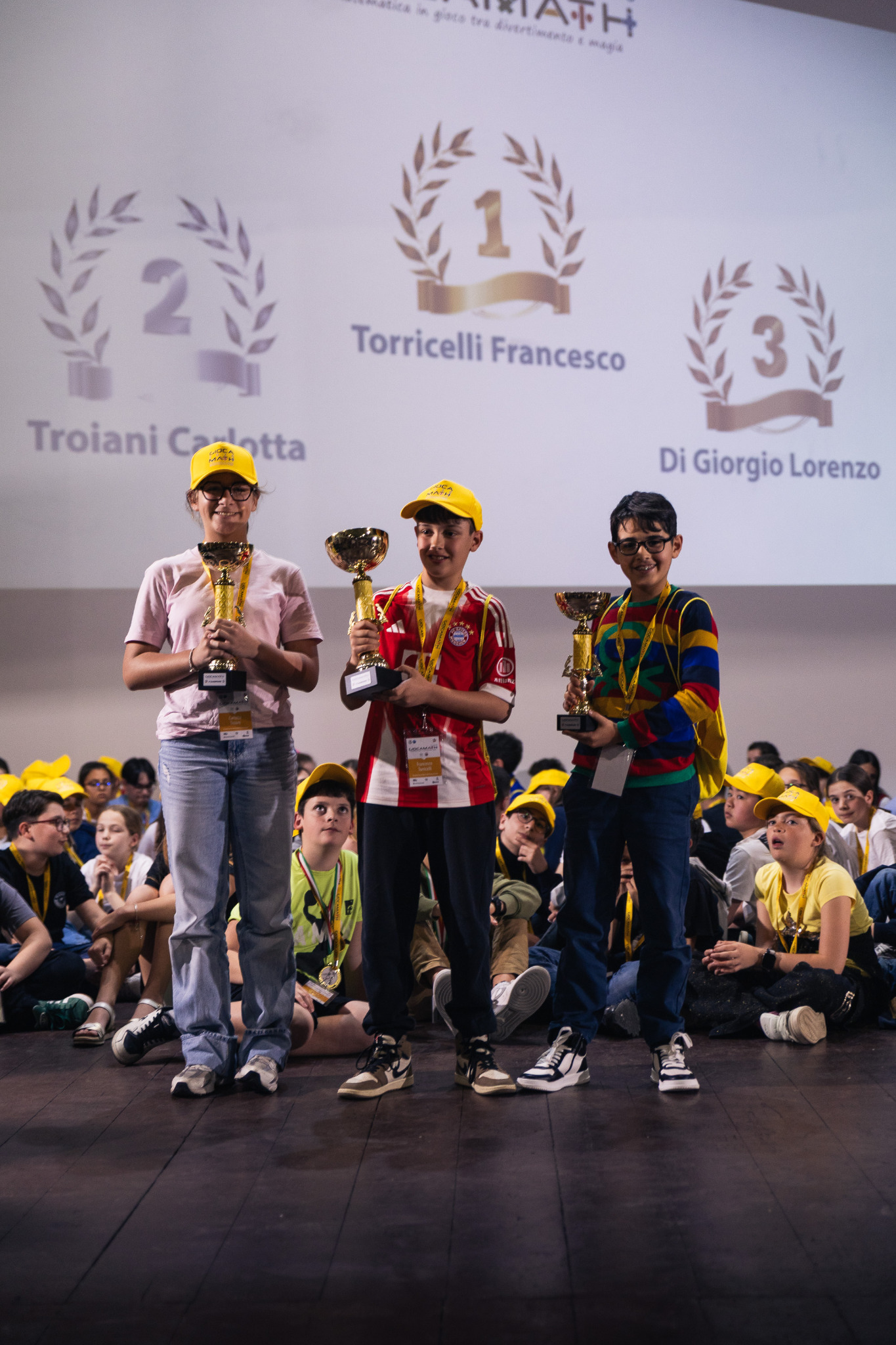 GiocaMath 2026 · Il podio e i trofei