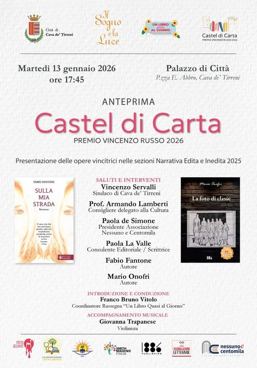 Locandina: Anteprima Castel di Carta · Fabio Fantone e Mario Onofri · 13 gennaio 2026 · ore 17:45