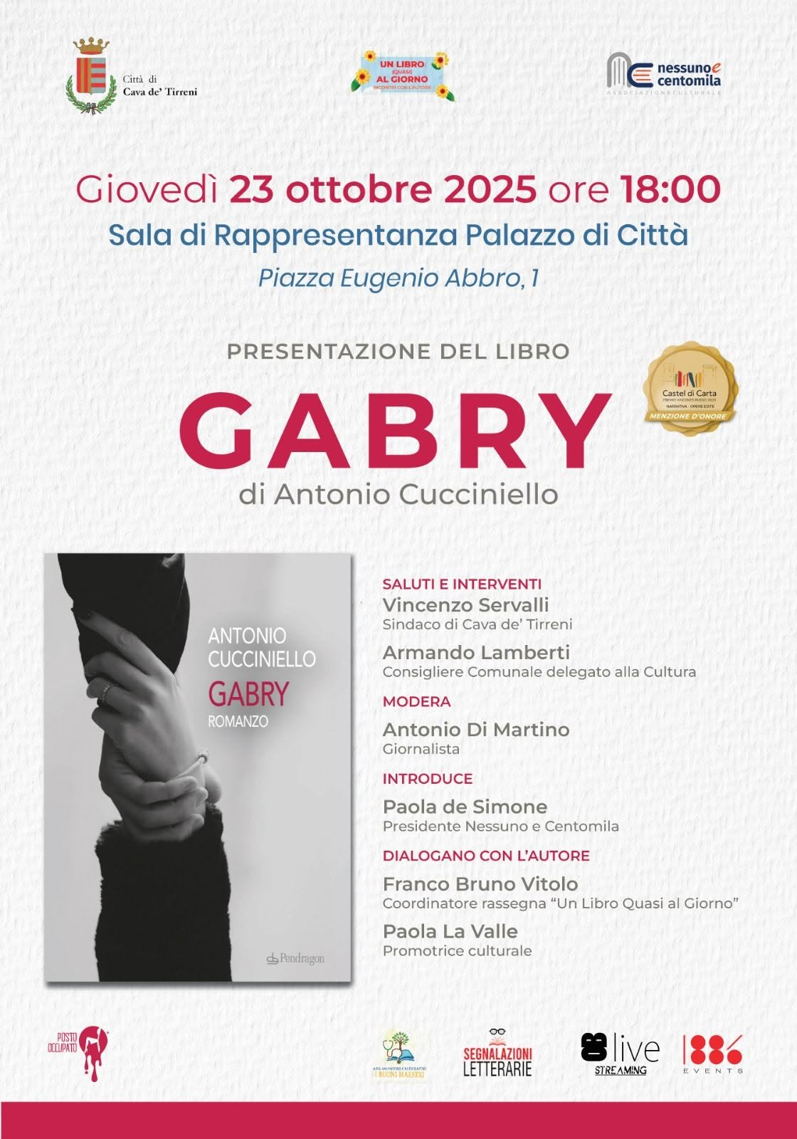 Locandina: Gabry · Antonio Cucciniello · 23 ottobre 2025 · ore 18:00