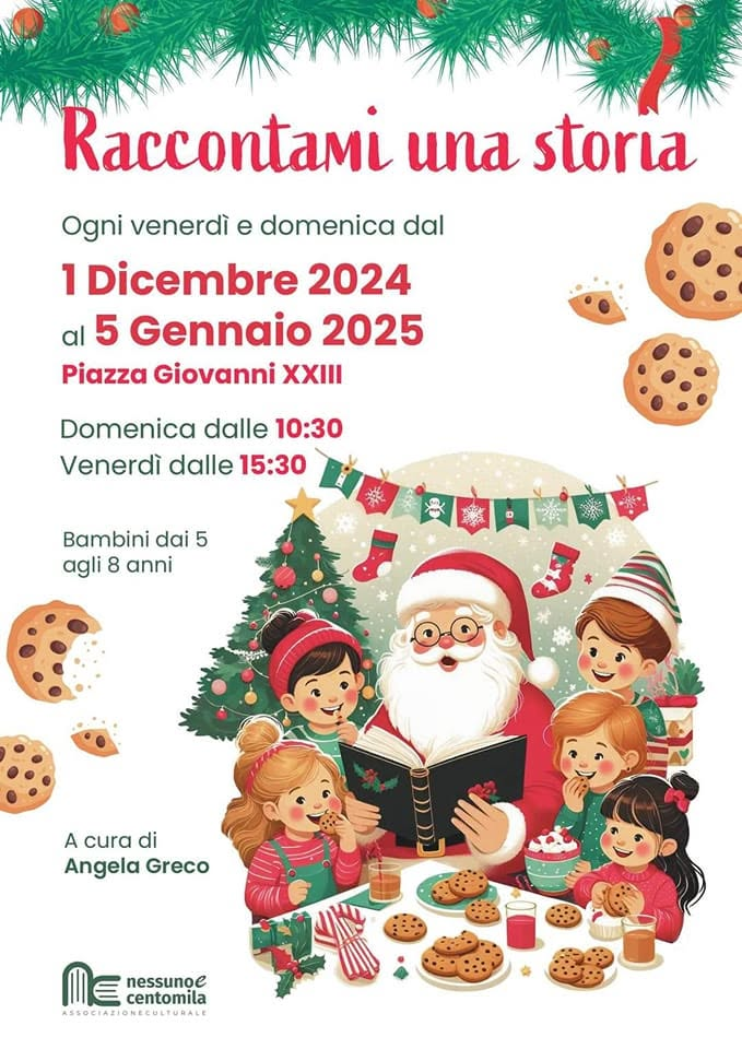Locandina: Raccontami una storia · 1 dicembre 2024 – 5 gennaio 2025 · venerdì e domenica
