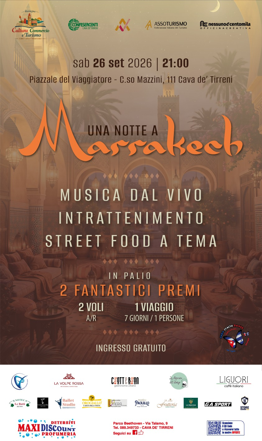 Locandina: Una notte a Marrakech · 26 settembre 2026 · ore 21:00